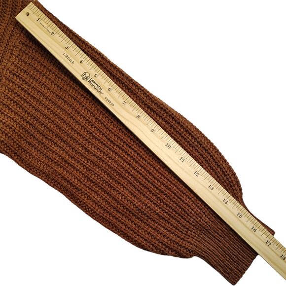 Emery Rose Women's Cable Knit Sweater Brown - Size: XL - Picture 9 of 10